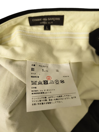 Black Wool 3/4 Length Pants With Wide Cuffed Bottom