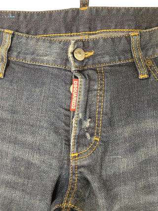 Dark Denim Slim Fit With Splashed Ink And Washed Details