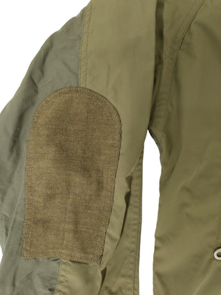 Khaki Pullover With Neon Orange Zipper