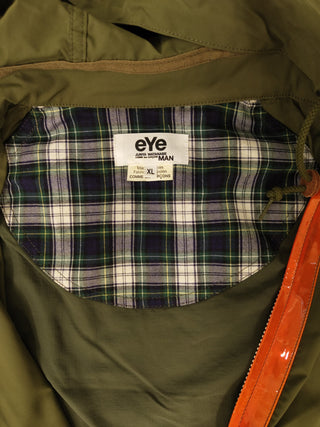 Khaki Pullover With Neon Orange Zipper