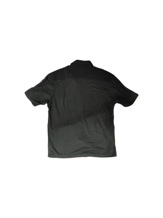 Black Linen Shirt With Mixed Fabric Details