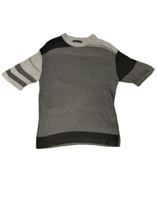 Black And Grey Striped Knit Top