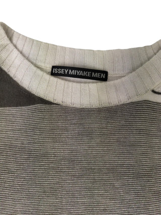 Black And Grey Striped Knit Top