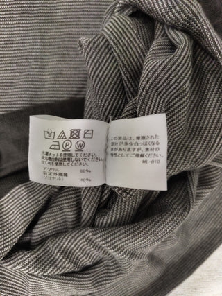 Black And Grey Striped Knit Top