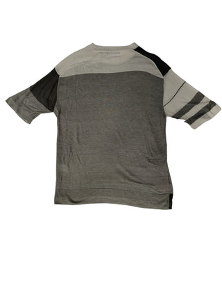 Black And Grey Striped Knit Top