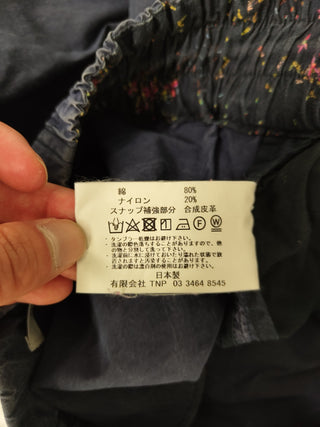 Blue Washed Cotton Twill Pants With Elastic Ends