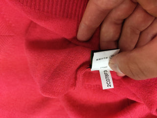 Fuchsia Pink V Neck Cashmere Pullover