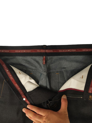 Dark Blue Unwashed Pants Slim Fit