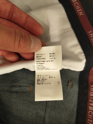 Dark Blue Unwashed Pants Slim Fit