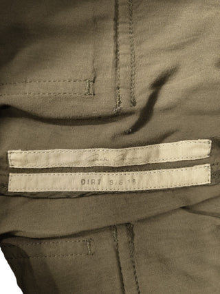 Khaki Drawstring Pants With Signature Low Crotch In Mid Length