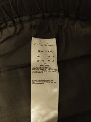 Khaki Drawstring Pants With Signature Low Crotch In Mid Length