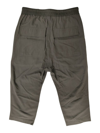 Khaki Drawstring Pants With Signature Low Crotch In Mid Length