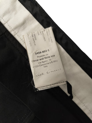 Black Viscose And Wool Blended Buttoned Up Pants