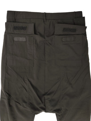 Black Viscose And Wool Blended Buttoned Up Pants