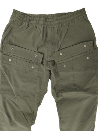 Khaki Basic Cotton Drawstring Elastic Waisted Pants