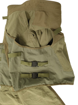 Khaki Pants With Buckles On Side Pockets Details