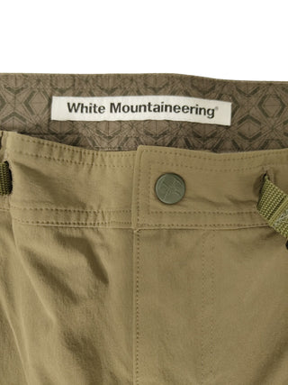 Khaki Pants With Plastic Buckle And Knee Patches Details