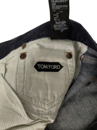 Dark Navy Jeans With Gold Button