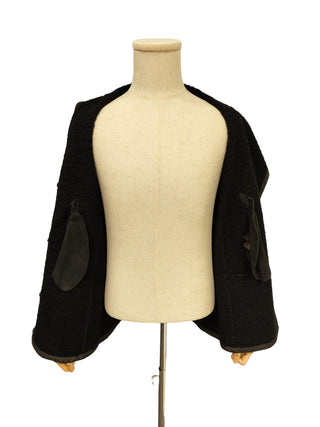 Charcoal Grey Leather Jacket With Black Brushed Cotton Lining