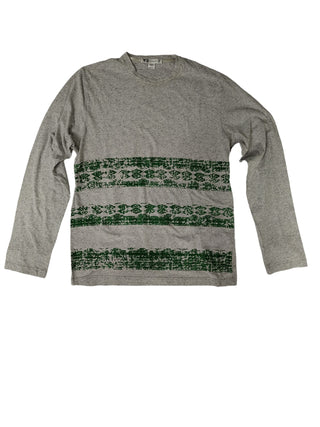 Grey Cotton Long Sleeves Cotton Tee