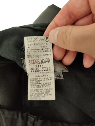 Black Linen Low Crotch Capri Pants With Drawstring