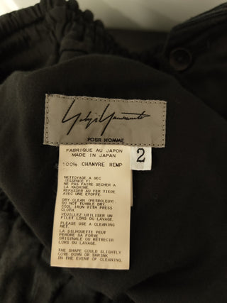 Black Elastic Waist Linen Mid Length Pants