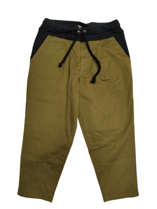 Khaki And Navy Blue Drawstring Pants