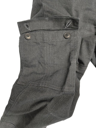 Charcoal Grey Pants With 2 Sides Flapped Pockets