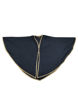 Blue Shawl With Beige Trimming