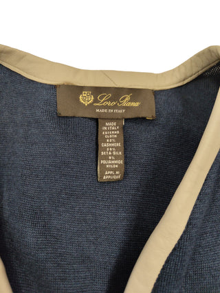 Blue Shawl With Beige Trimming