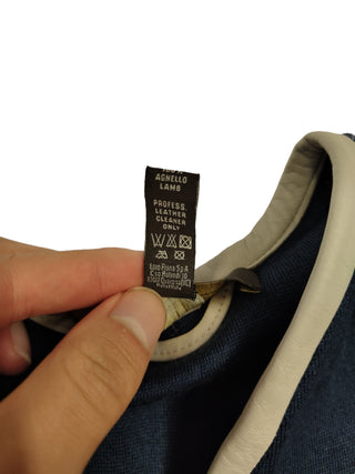 Blue Shawl With Beige Trimming