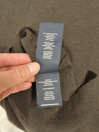 Dark Brown Merino Cashmere V Neck Sweater