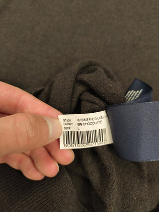 Dark Brown Merino Cashmere V Neck Sweater