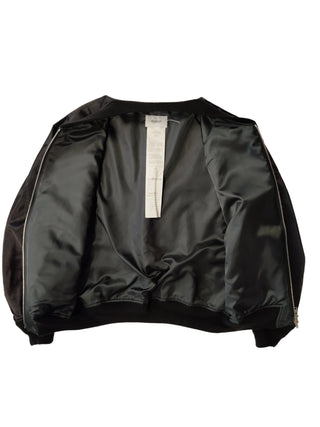 Black Bomber With 3D Tiger Print On Chest And Back