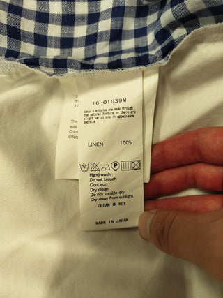 Blue Checkered Linen Top