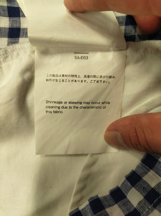 Blue Checkered Linen Top