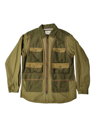 Khaki Mesh Zip Up Light Jacket