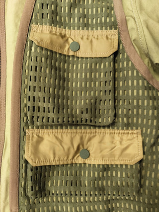 Khaki Mesh Zip Up Light Jacket