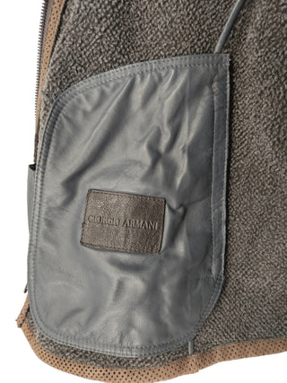 Brown Lamb Leather Zip Up Jacket