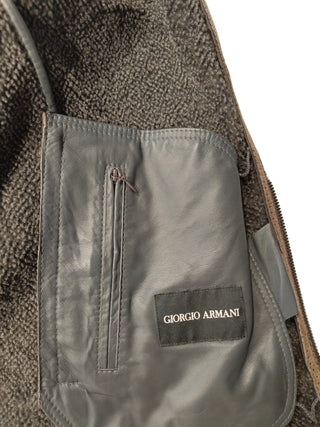 Brown Lamb Leather Zip Up Jacket