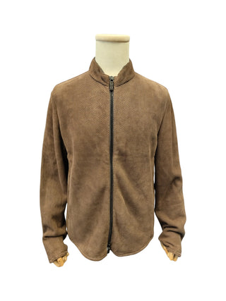 Brown Lamb Leather Zip Up Jacket
