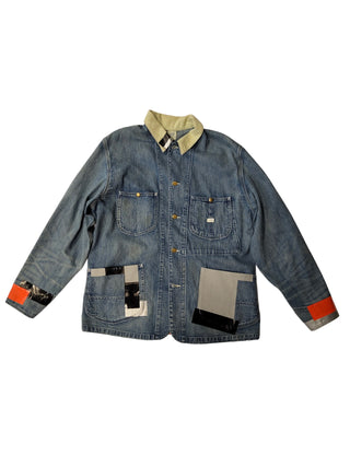 Denim Jacket With Neon Colors Details