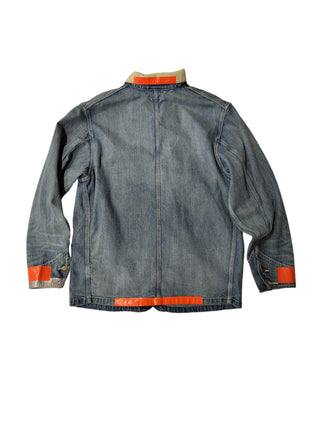 Denim Jacket With Neon Colors Details