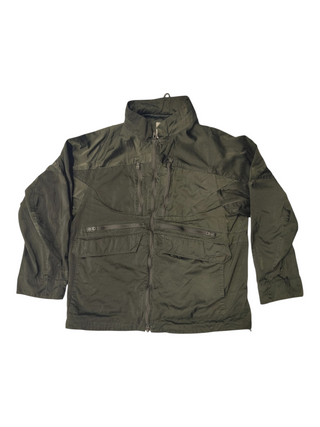 Khaki Jacket In Glossy Finishing