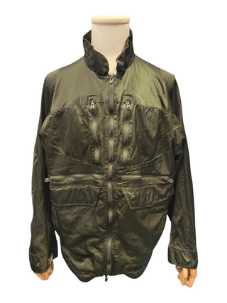 Khaki Jacket In Glossy Finishing