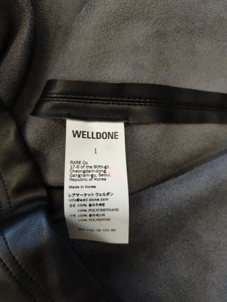 Black Faux Leather Turtle Neck One-Piece Dress