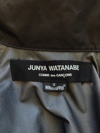 Black Windbreaker With Fold-Away Hood