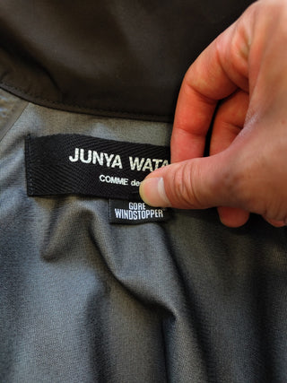 Black Windbreaker With Fold-Away Hood