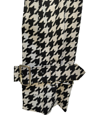 Black And White Hounds-Tooth Trenchcoat