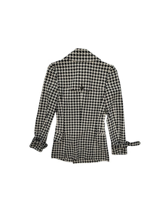 Black And White Hounds-Tooth Trenchcoat